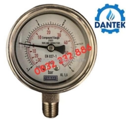 Đồng hồ áp suất yamaki âm 1 đến 4 bar ứng dụng hệ thống dantek tại bắc giang