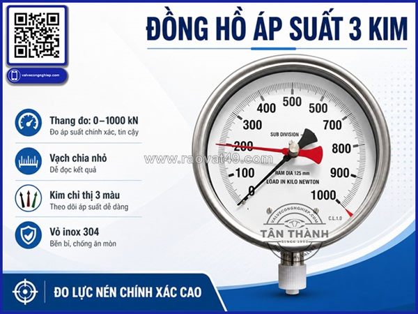 Đồng hồ đo áp suất 3 kim là gì? cấu tạo và nguyên lý hoạt động