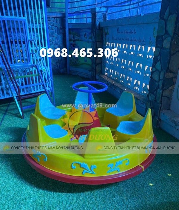 Đu quay mầm non, đu quay 5 con giống, mâm quay ngựa trẻ em