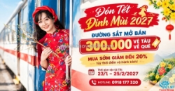 Đường sắt mở bán 300.000 vé tàu tết đinh mùi 2027