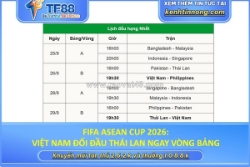 Fifa asean cup 2026: việt nam đối đầu thái lan ngay vòng bảng