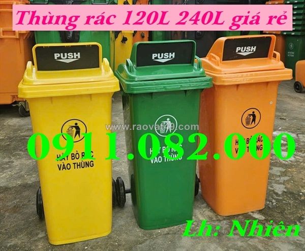 Giá sỉ thùng rác nhựa- thùng rác 120l 240l 660l hàng việt nam chất lượng mới 100%- lh 0911082000