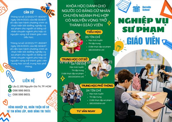 Học nghiệp vụ sư phạm dạy môn tiếng anh tại trường cấp 1, 2, 3