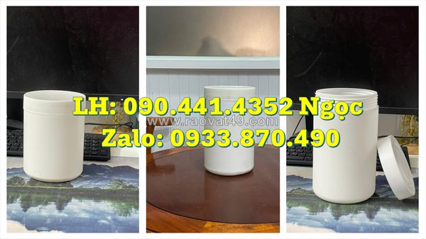 Hộp nhựa 200gr đựng hóa chất sủi bọt, hủ nhựa 500g đựng bột tẩy đa năng, hủ nhựa 1 ký đựng dược liệu