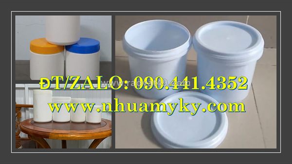 Hộp nhựa 250g đựng đường, hủ nhựa 0.5 ký đựng kem đánh bóng, hủ nhựa 1 ký đựng chất bảo quản