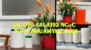 Hủ nhựa 50gr trắng nắp vặn, hủ nhựa 100gr nắp garenti, hủ nhựa 200gr đựng hóa chất dạng bột