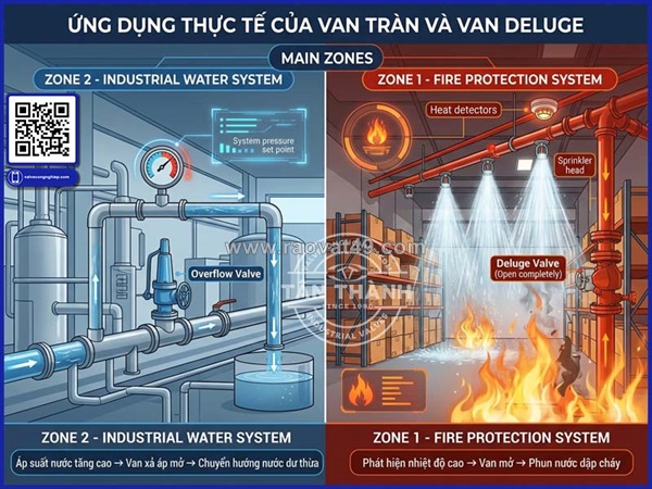Kinh nghiệm lựa chọn, lắp đặt và bảo trì van xả tràn deluge valve