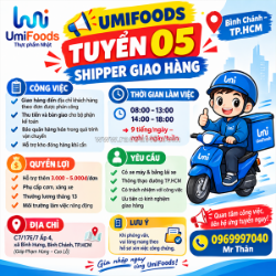 [ko cần kn] 05 shipper giao hàng bình chánh