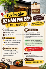 [ko cần kn] 2 phụ bếp âu nhật bình thạnh