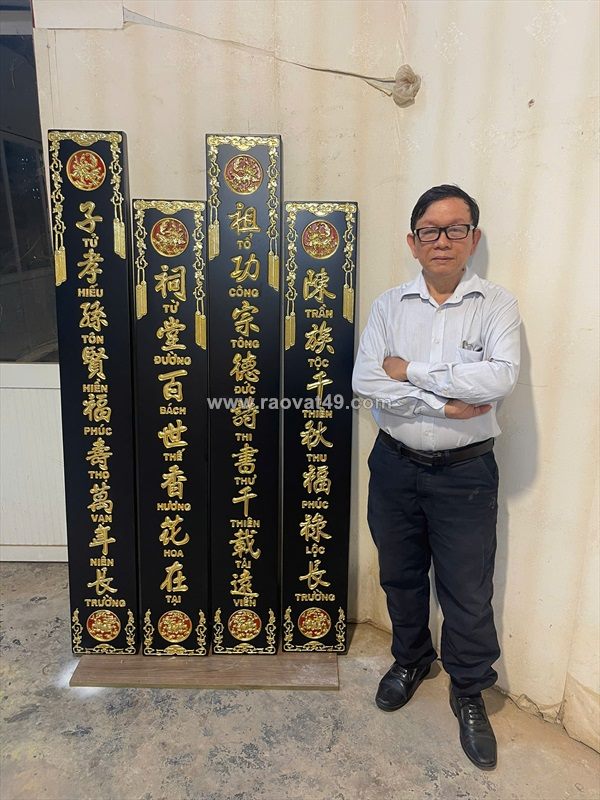 Làm hoành phi câu đối gỗ cao cấp, làm hoành phi câu đối chữ hán