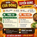 [làm ngay, bao ăn] phục vụ, phụ việc tân hưng