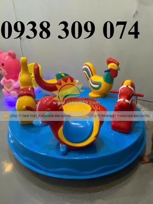 Mâm xoay không ray mầm non, đu quay trẻ em mầm non