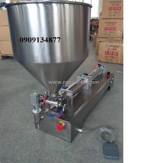 Máy chiết rót thuốc thủy sản, máy chiết rót phân bón lá, máy chiết rót dịch sệt 1 vòi 2 vòi bán tự động