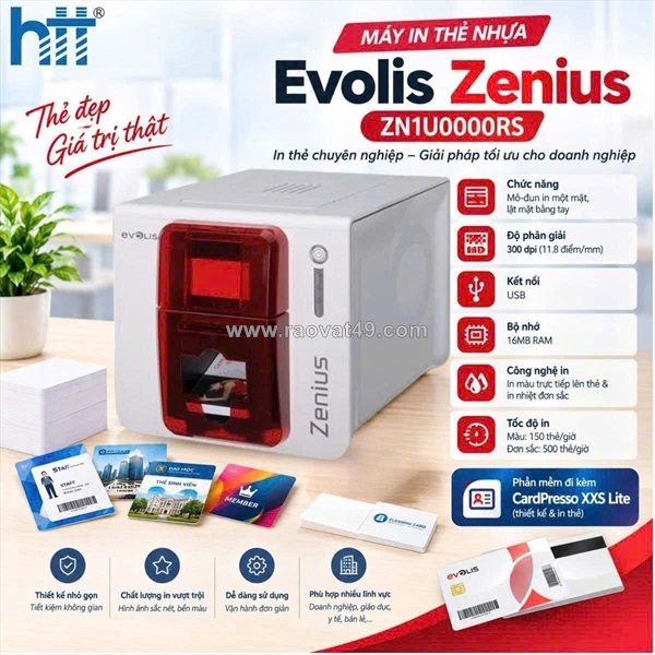 Máy in thẻ nhựa evolis zenius zn1u0000rs – nhỏ gọn, in nhanh, chuyên nghiệp!