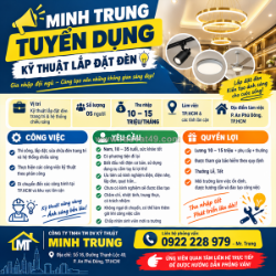 Minh trung tuyển dụng – kỹ thuật lắp đặt đèn