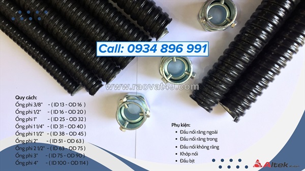 Ống kẽm bọc thép và đầu nối phi 45 bình dương, cần thơ, long an