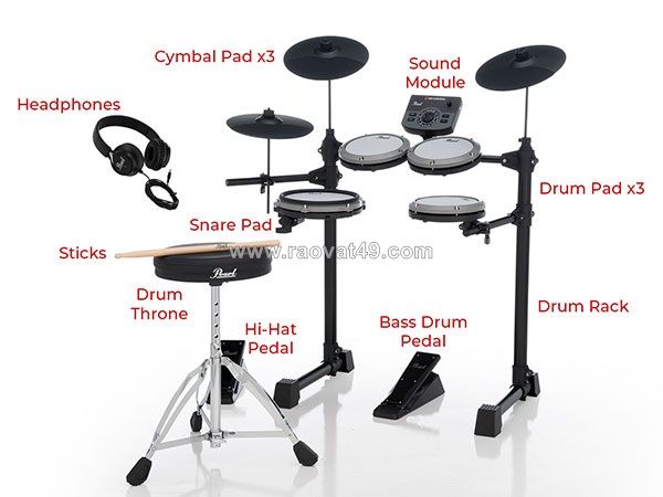 Pearl ers1000 – nhiều tiếng trống để tập