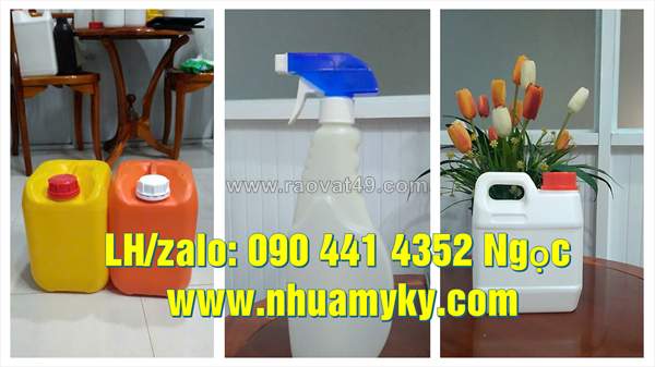 Phân phối can 1 lít đựng màu dung dịch, can nhựa 2 lít đựng hương liệu, can nhựa 5 lít đựng nhu yếu phẩm