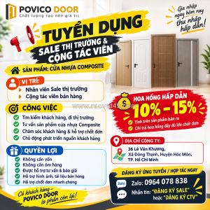 Povico door tuyển dụng – sale thị trường & cộng tác viên