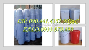 Sỉ lẻ vỏ thùng sơn 5 lít giá tốt, thùng đựng sơn tròn 12 lít, thùng sơn  lít đỏ, xô nhựa 20 lít tròn nắp đóng