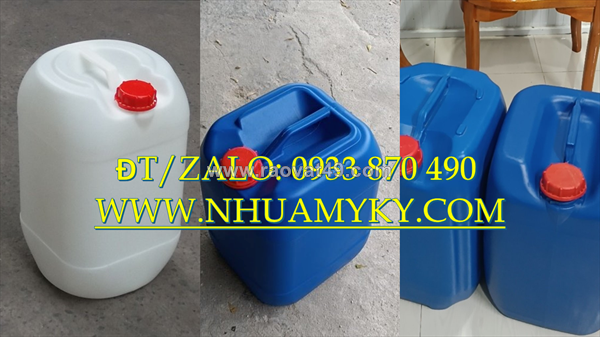 Sx can nhựa 10 lít vuông, can nhựa 20 lít xanh, thùng nhựa 25 lít trắng dày, can nhựa 30 lít vuông đựng axit
