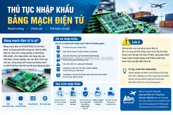 Thủ tục nhập khẩu bảng mạch điện tử