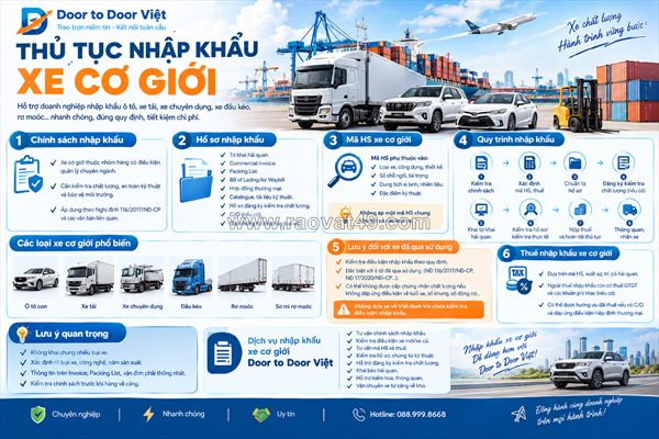 Thủ tục nhập khẩu xe cơ giới