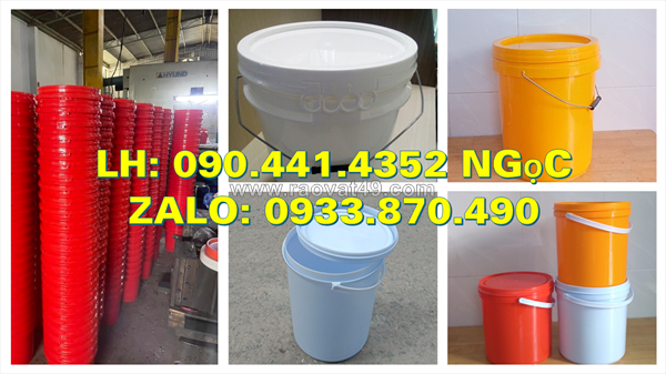 Thùng đựng sơn  lít vuông, vỏ thùng sơn 20 lít nắp rót màu xanh lá, vàng, trắng, đen, cam…