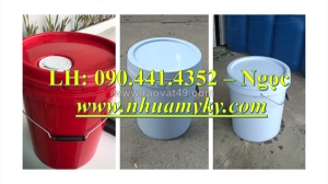 Thùng đựng sơn 20 lít vuông dày chống thấm, vỏ thùng sơn nhựa  lít vuông, xô nhựa 16 lít vuông quai nhựa