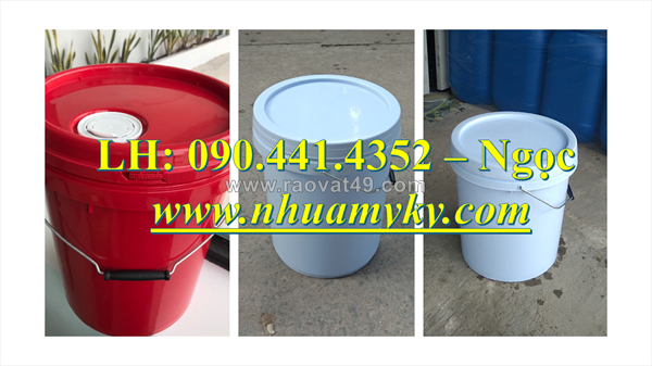 Thùng đựng sơn 20 lít vuông dày chống thấm, vỏ thùng sơn nhựa  lít vuông, xô nhựa 16 lít vuông quai nhựa
