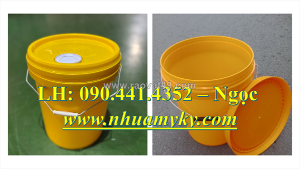 Thùng đựng sơn 20 lít vuông dày chống thấm, vỏ thùng sơn nhựa  lít vuông, xô nhựa 16 lít vuông quai nhựa