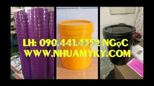 Thùng đựng sơn 22 lít mới, thùng sơn vuông 20 lít mẫu mới, thùng sơn  lít trắng vuông