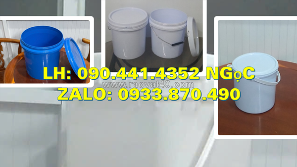 Thùng nhựa 16 lít đựng sơn gel, thùng đựng sơn chống thấm 12 lít, xô nhựa cao cấp 10 lít đựng sơn nhám