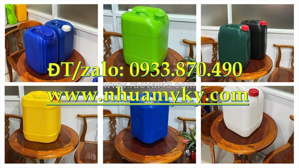 Thùng nhựa 20 lít đựng vi sinh, can 22 lít nhựa hdpe chính phẩm, can nhựa 24 lít đựng hóa chất sinh khí