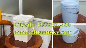 Thùng nhựa 20 lít vuông, xô nhựa 22 lít tròn đựng sơn các loại, thùng nhựa tròn 30 lít đựng sơn dính