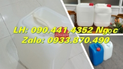 Thùng nhựa 25 lít vuông trơn, can nhựa 20 lít đựng thuốc diệt cỏ, can nhựa 10 lít đựng kiềm thổ