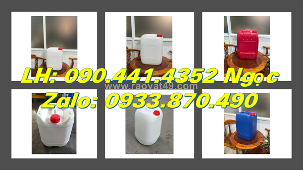 Thùng nhựa 25 lít vuông trơn, can nhựa 20 lít đựng thuốc diệt cỏ, can nhựa 10 lít đựng kiềm thổ