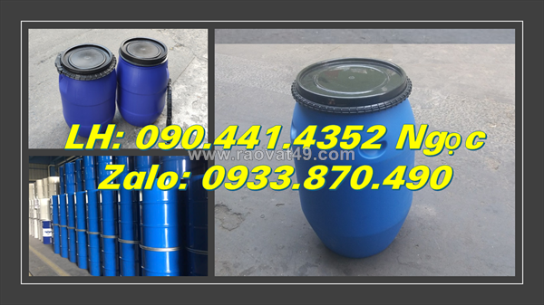 Thùng phuy nhựa 120 lít đựng chất lỏng hóa học, thùng phuy nhựa 220 lít làm bè, thùng phuy nhựa 220 lit nắp hở