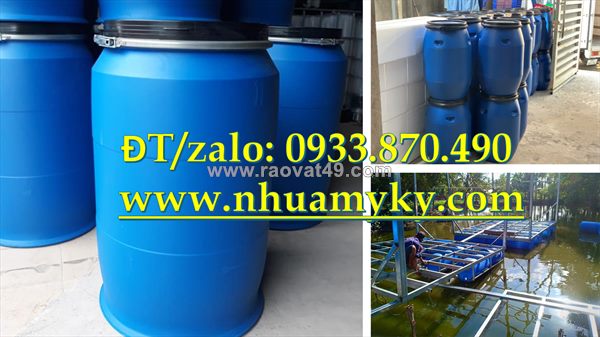 Thùng phuy nhựa 220 lít đựng hóa chất, cung cấp vỏ thùng phuy nhựa 120 lít, thùng phuy nhựa 100l cũ