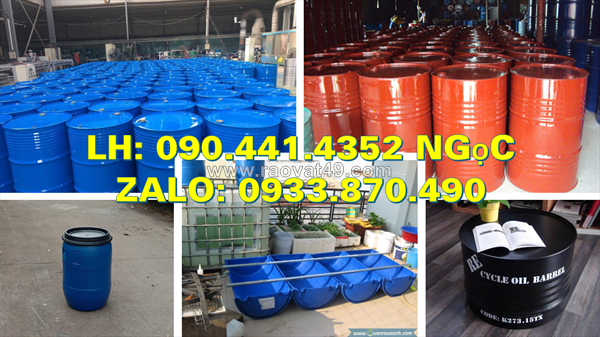 Thùng phuy nhựa 220 lít đựng hóa chất, vỏ thùng phuy nhựa 120 lít, thùng đựng hóa chất 100 lít
