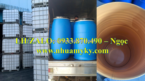 Thùng phuy nhựa 220 lít nắp kín, vỏ thùng phuy nhựa 160 lít đựng hóa chất, thùng phuy nhựa 120 lít loại mới