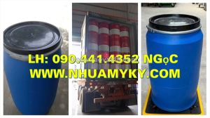 Thùng phuy nhựa 30 lít muối dưa cà, thùng phuy nhựa 50 lít đựng hóa chất, vỏ thùng phuy nhựa 60 lít xanh