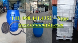 Thùng phuy nhựa 60 lít đựng chất lỏng hóa học, vỏ thùng phuy nhựa 30 lít đựng nước sốt pha sẵn