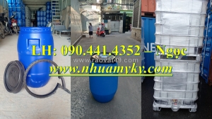 Thùng phuy nhựa 60 lít đựng chất lỏng hóa học, vỏ thùng phuy nhựa 30 lít đựng nước sốt pha sẵn