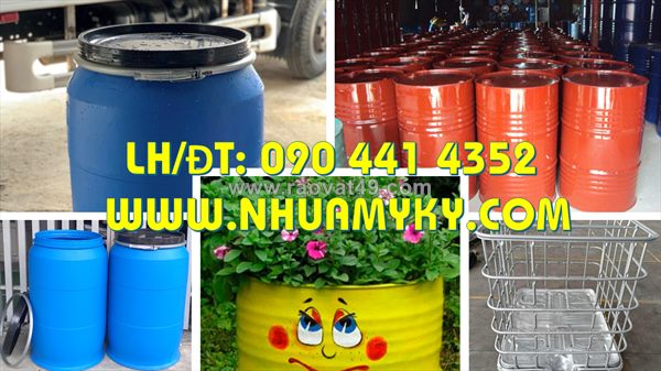 Thùng phuy sắt 220 lít đựng chất tẩy có tráng epoxy, vỏ thùng phuy sắt 220 lít nắp kín, thùng phi sắt cũ 220 lít