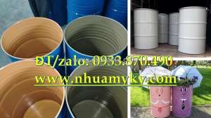 Thùng phuy sắt cũ 220 lít đựng phân bón, thùng phuy sắt 220 lít cũ làm khung xe đạp, thùng phuy sắt cũ giá rẻ