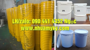 Thùng sơn 10 lít nắp vặn, xô nhựa 20 lít nắp rót, thùng sơn trơn 22 lít nắp garenti siêu dày