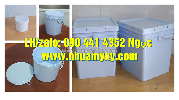 Thùng sơn 10 lít nắp vặn, xô nhựa 20 lít nắp rót, thùng sơn trơn 22 lít nắp garenti siêu dày
