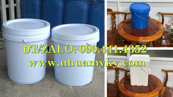 Thùng sơn 10 lít nhựa nguyên sinh, sản xuất vỏ thùng sơn 12 lít dày đặc, thùng nhựa đựng sơn 16 lít tròn