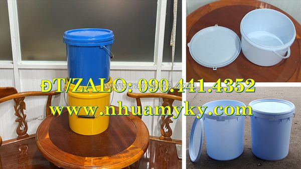 Thùng sơn 10 lít nhựa nguyên sinh, sản xuất vỏ thùng sơn 12 lít dày đặc, thùng nhựa đựng sơn 16 lít tròn
